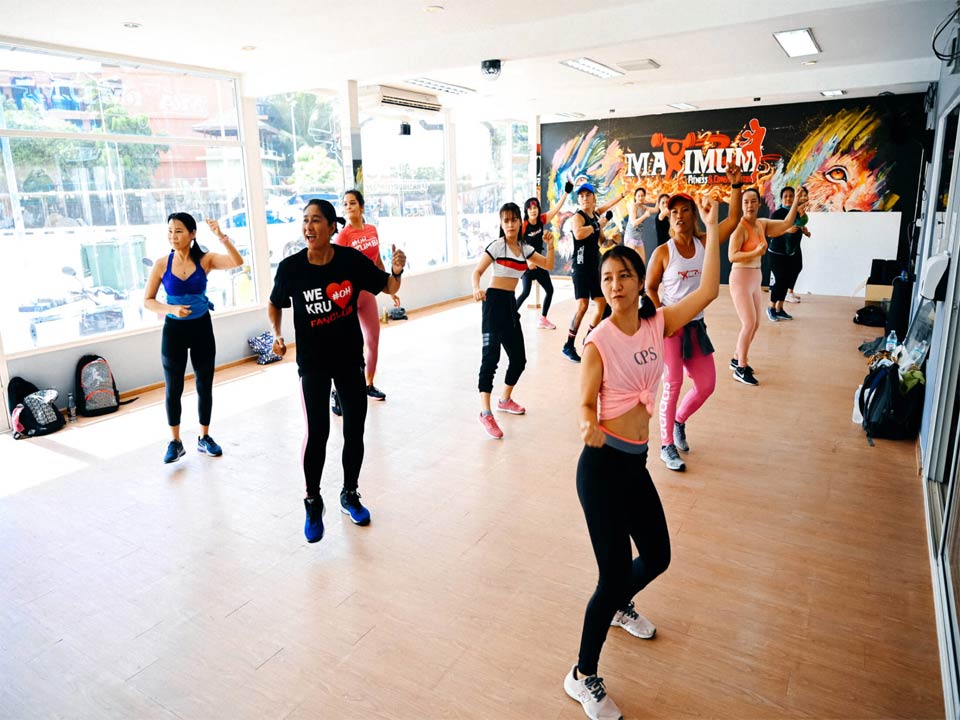 Zumba Group Class At Maximum Fitness Patong Phuket - a fitness afitness classes fantastic fitness community in Phuket